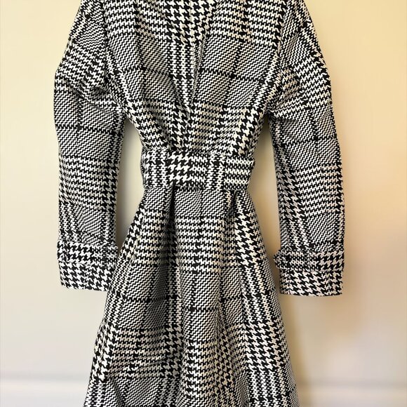 Stunning White House Black Market Plaid Statement Trench Coat (NEW) - Picture 3 of 4